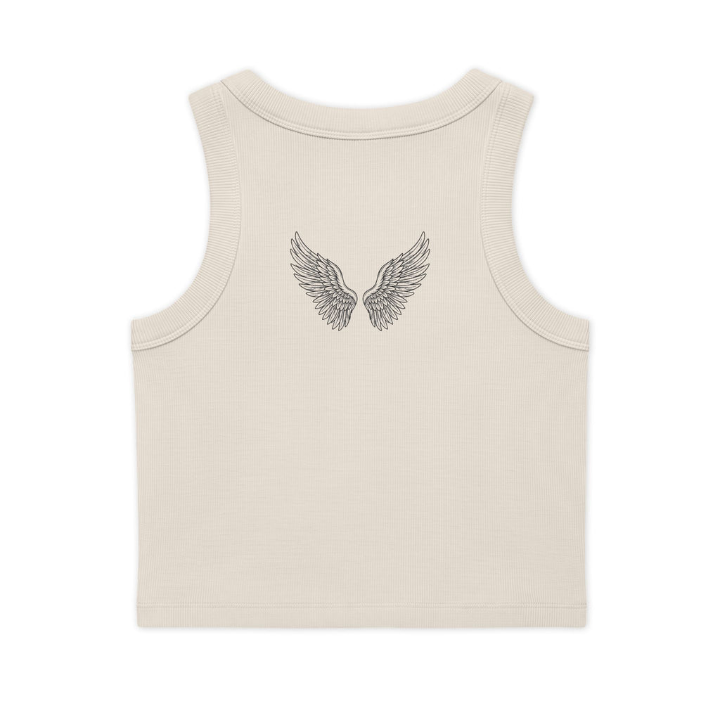 'xoxo' Organic Cropped Ribbed Tank