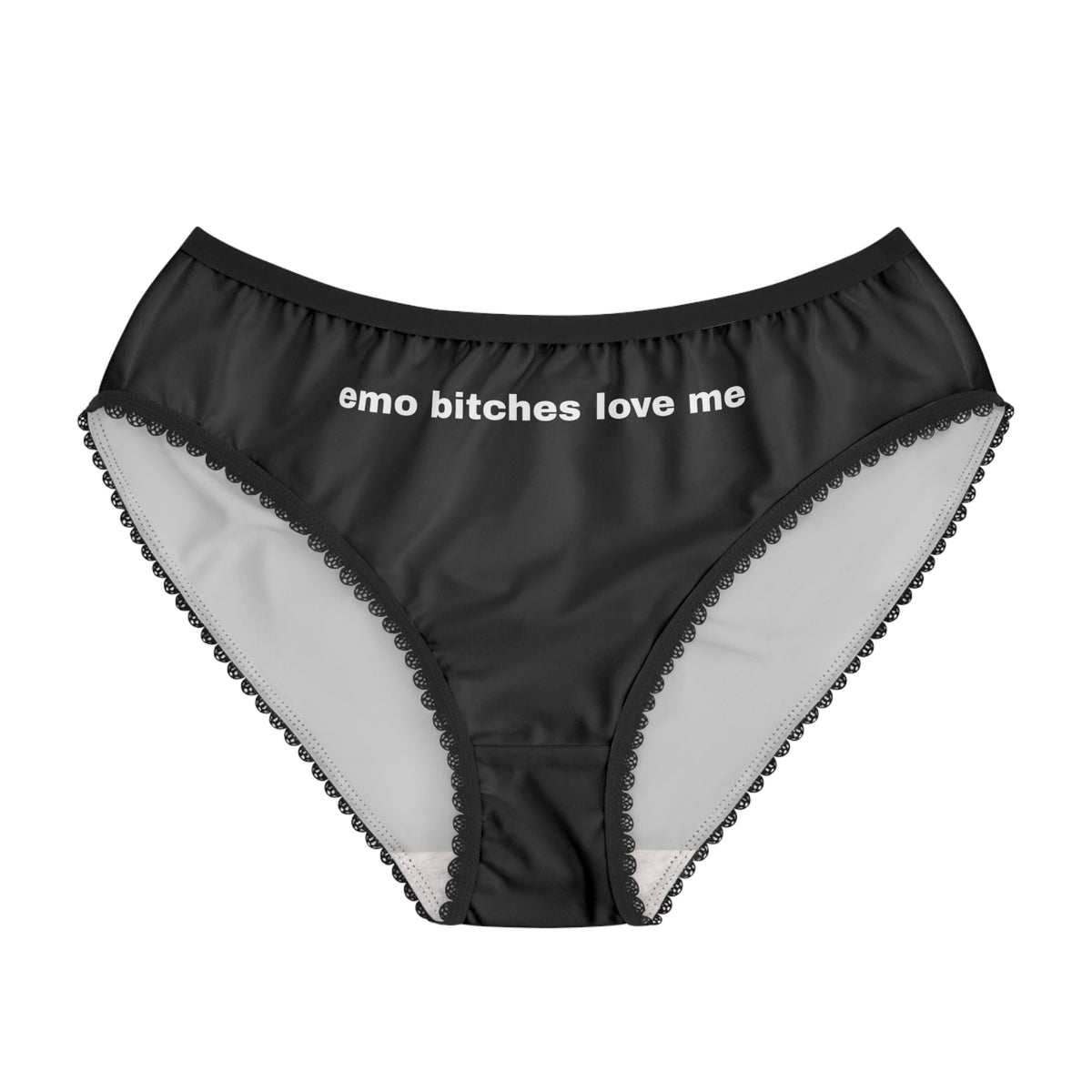 Emo Bitches Love Me Lace Trim Panty