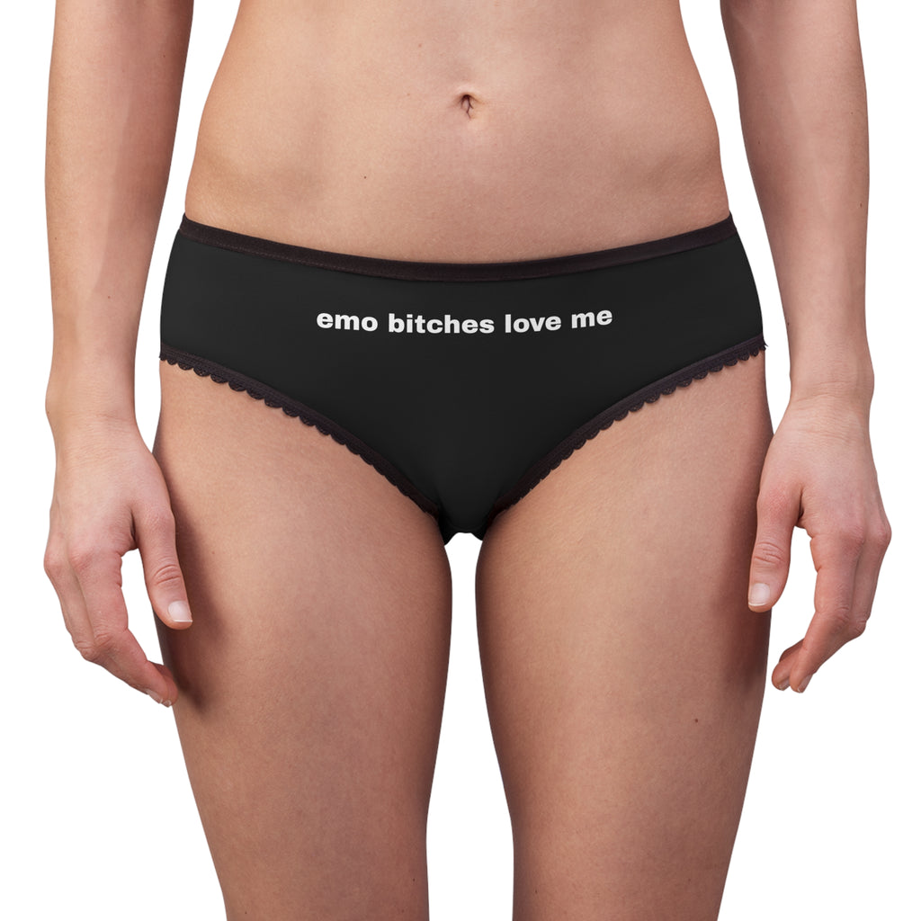 Emo Bitches Love Me Lace Trim Panty