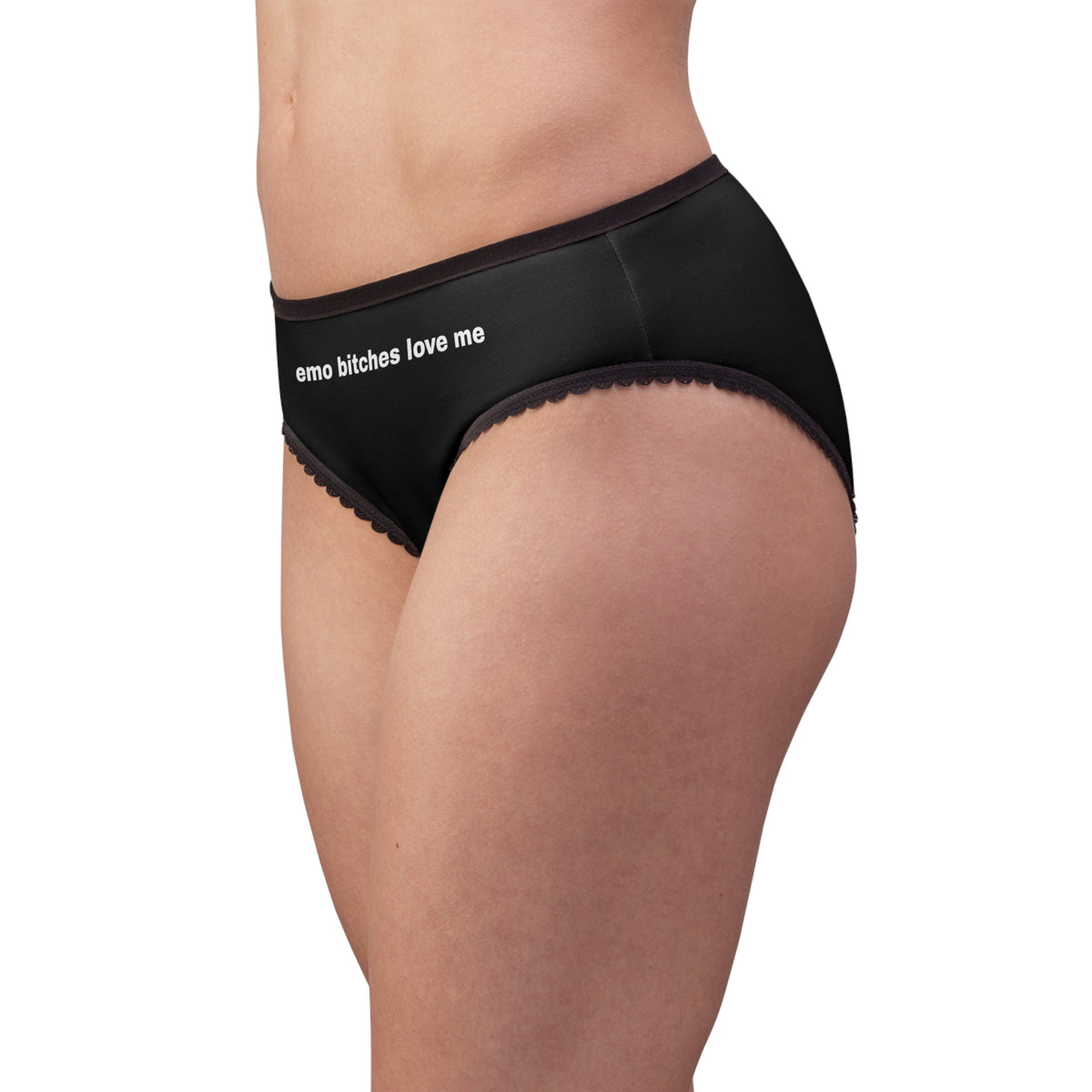 Emo Bitches Love Me Lace Trim Panty