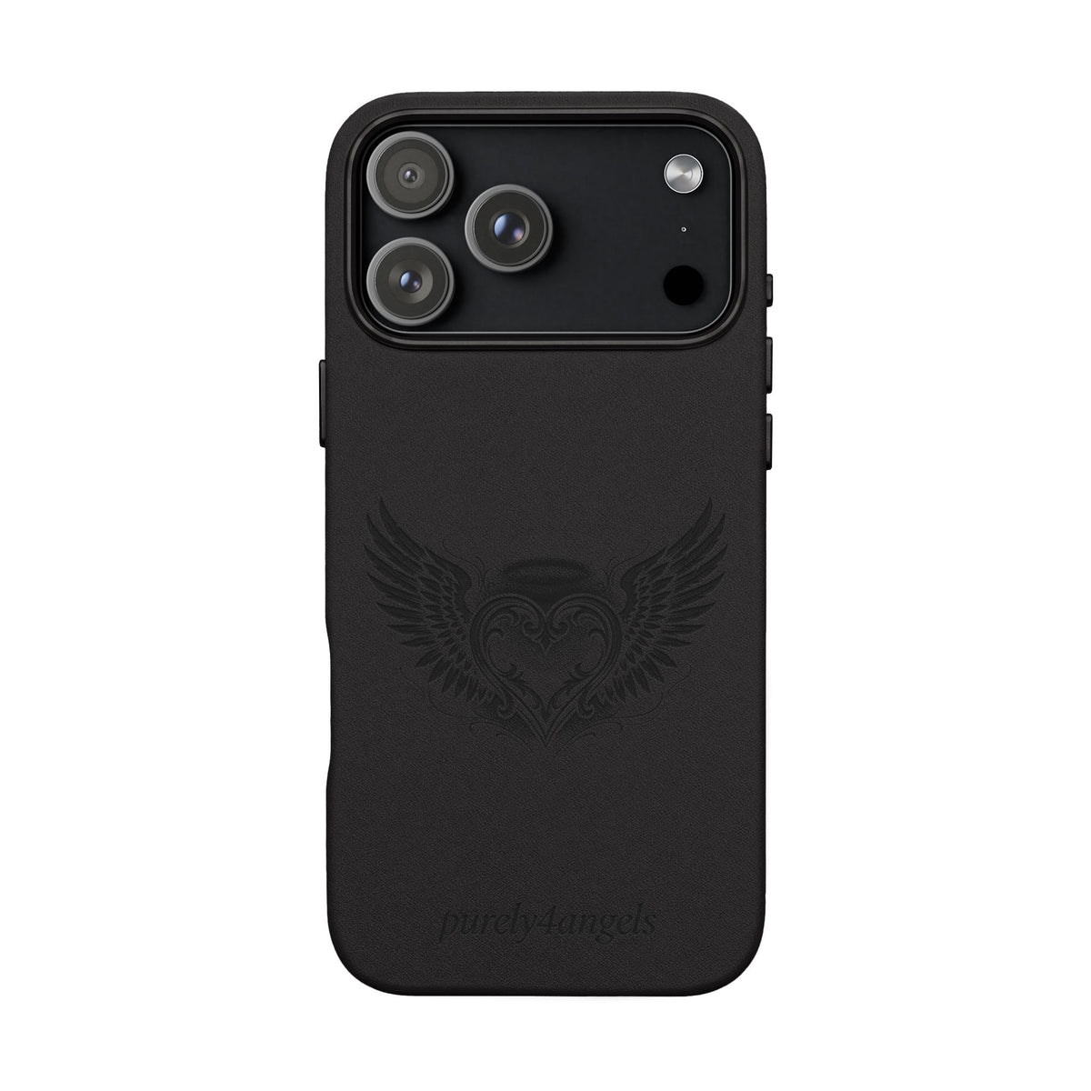 Heart Engraved PU Leather Phone Case